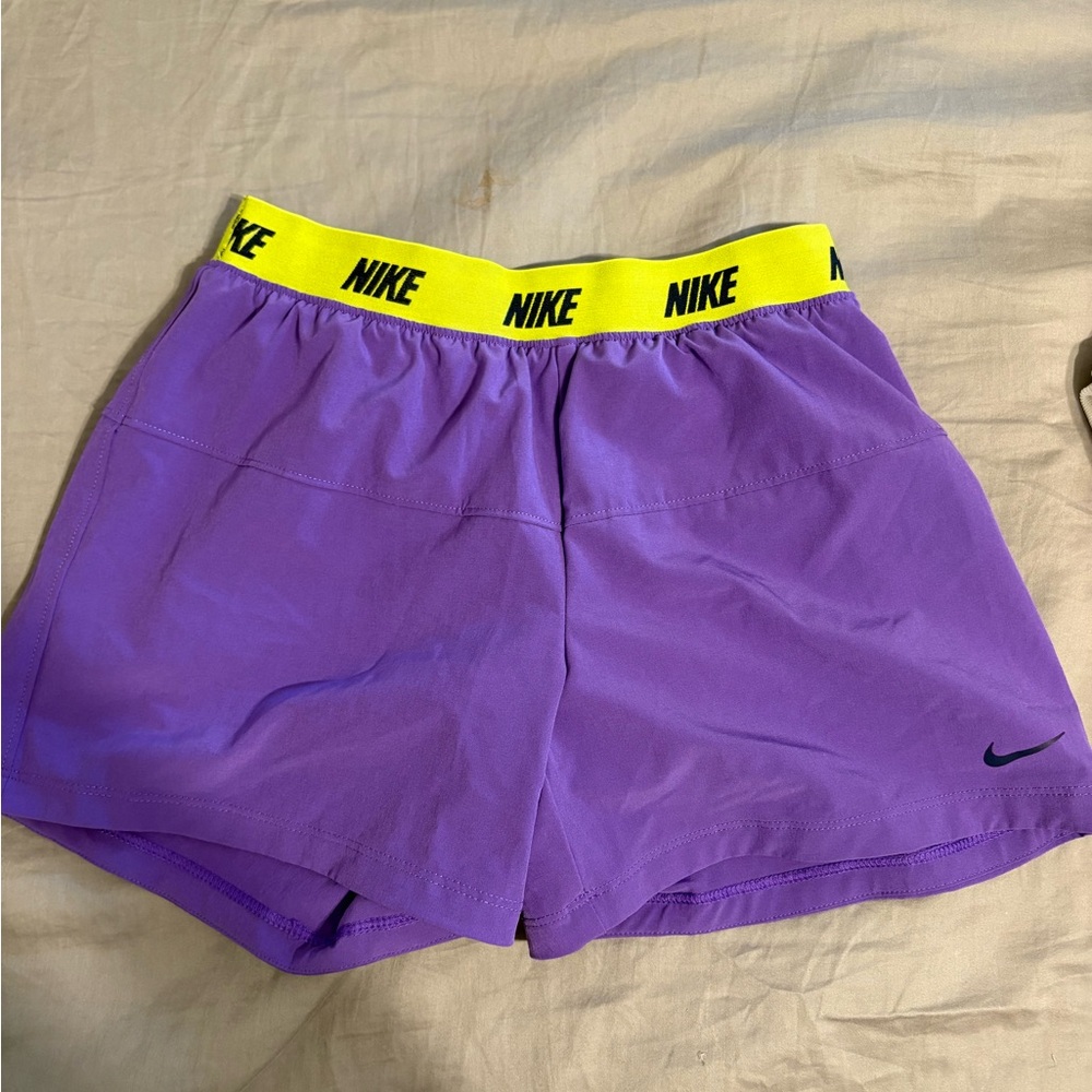 Nike Women's Athletic Shorts in Purple and Yellow